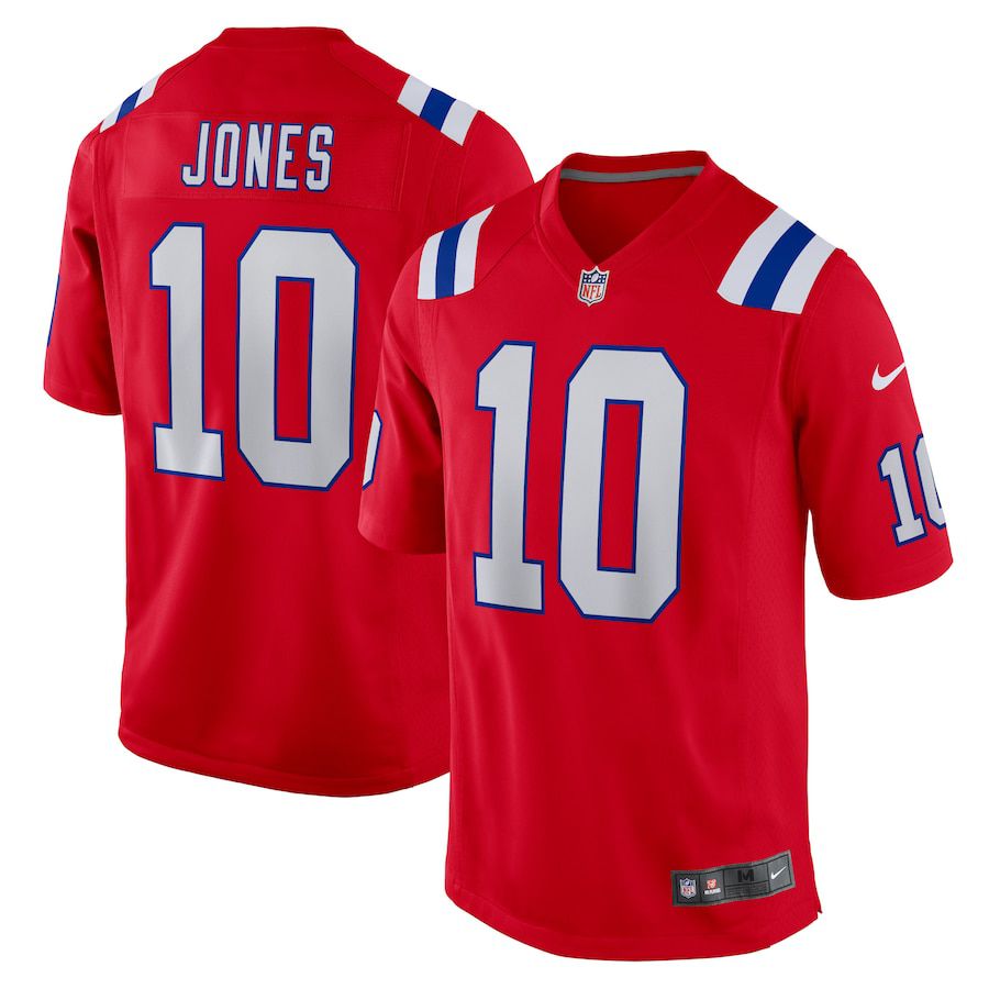 Men New England Patriots #10 Mac Jones Nike Red Alternate Game NFL Jersey->new england patriots->NFL Jersey